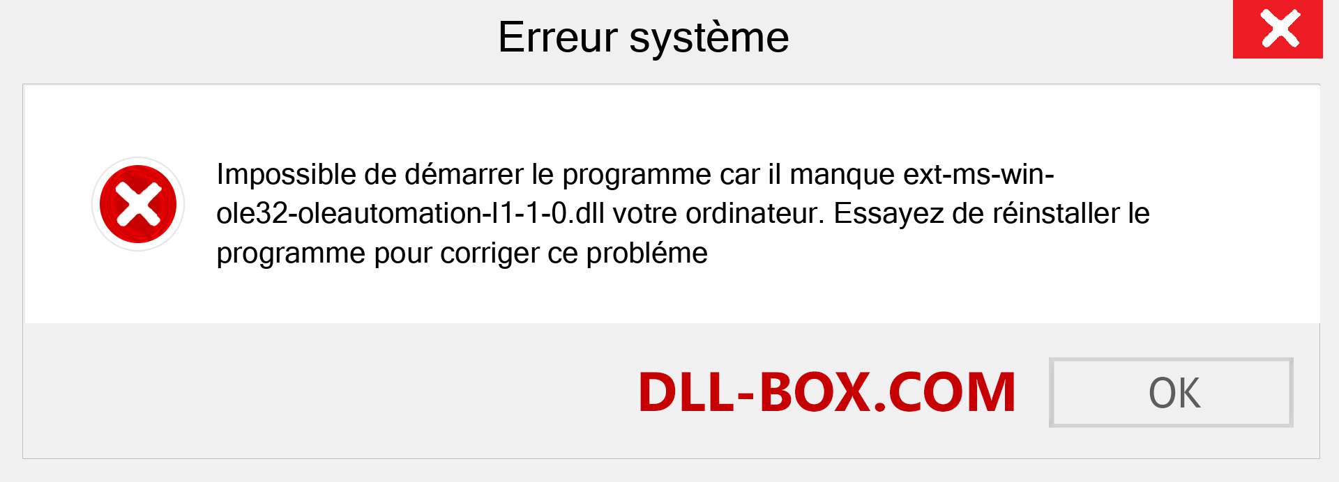 Le fichier ext-ms-win-ole32-oleautomation-l1-1-0.dll est manquant ?. Télécharger pour Windows 7, 8, 10 - Correction de l'erreur manquante ext-ms-win-ole32-oleautomation-l1-1-0 dll sur Windows, photos, images